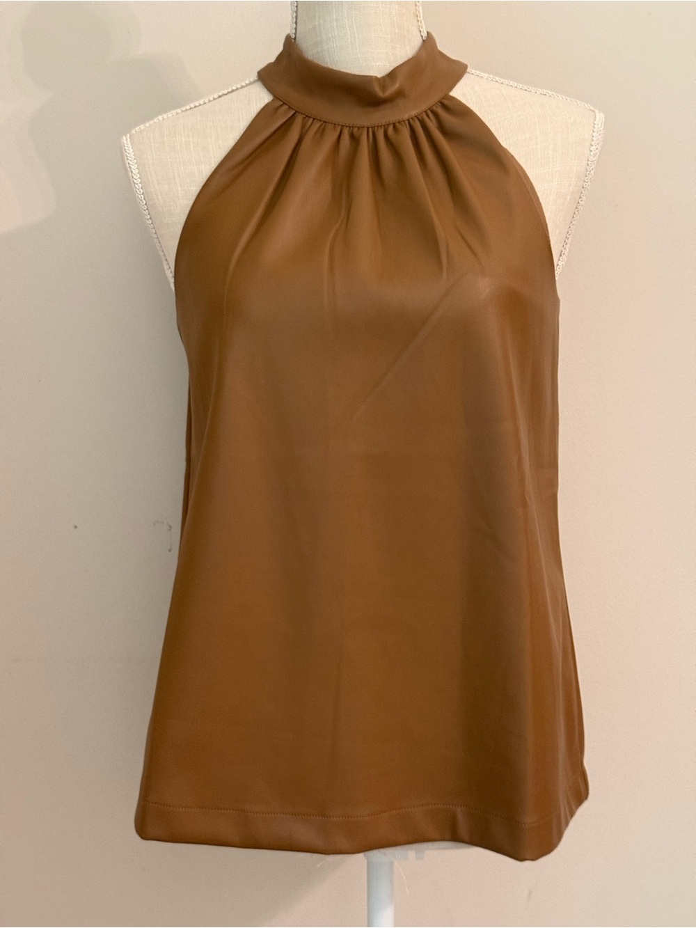 Jade Melody Tam Faux Leather Sleeveless Top XS